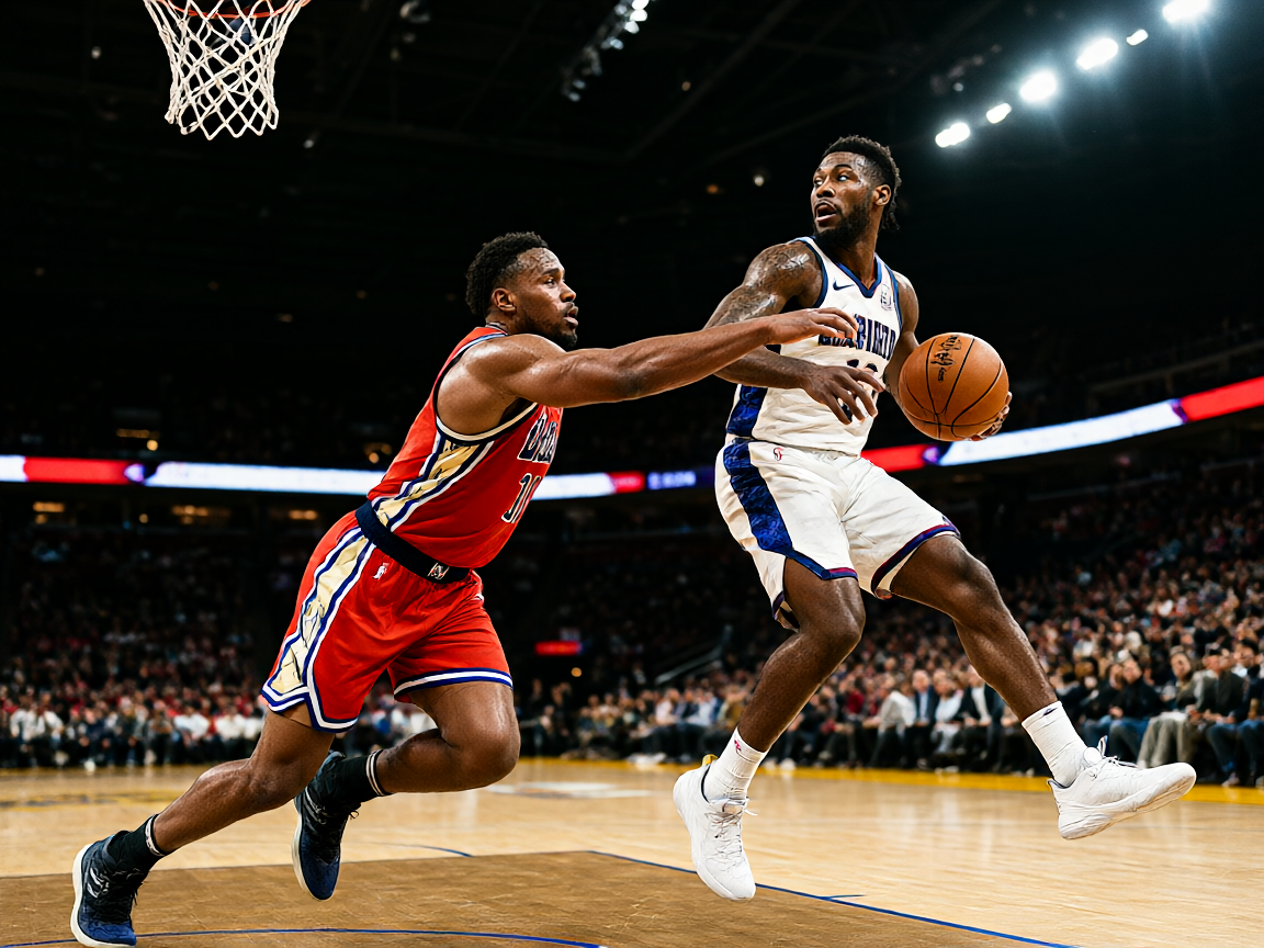 NBA篮球比赛现场精彩对抗瞬间